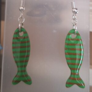 Poissons rayes vert en polymere
